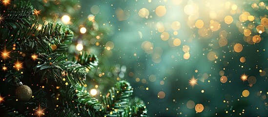 Green abstract background perfect for Christmas with copy space image