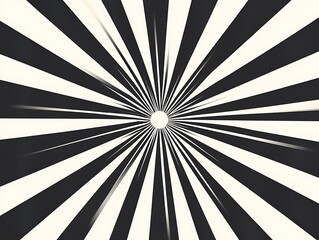 Dynamic starburst pattern, striking black and white contrast, intricate radial lines radiating outward