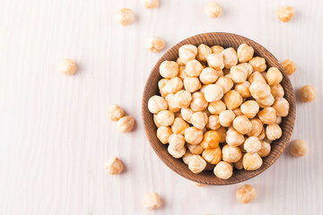 Organic hazelnuts in a bowl. 