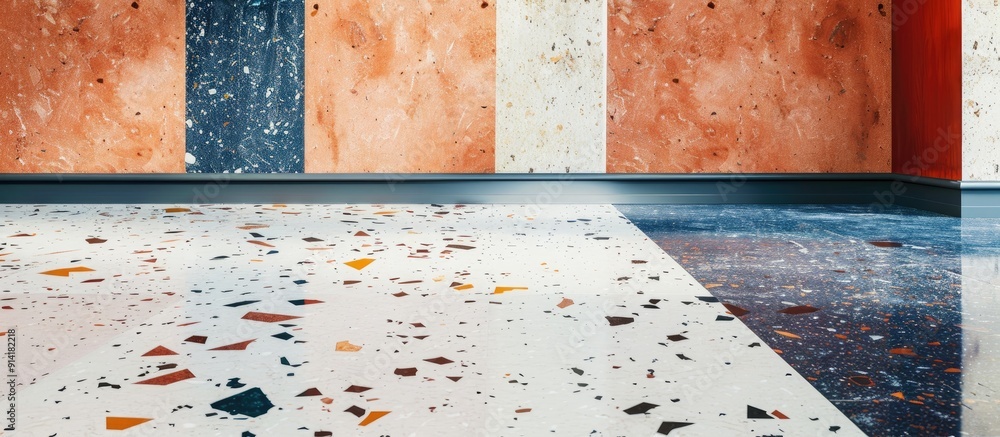 Poster background featuring terrazzo on the floor with copy space image