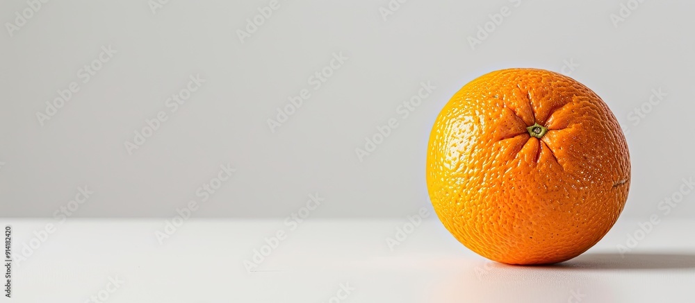 Poster Orange on a pristine white surface with copy space image