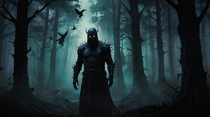 Watercolor Painting: Dark fantasy photomanipulation with sinister creatures, haunted forests, and haunting beauty, 2k --ar 3:2 --s 250