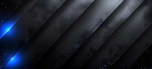 Dark grainy background, glowing blue abstract noise texture shape on black banner poster header backdrop design, copy space design