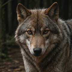 Fototapeta premium Eurasian Wolf looking at the camera