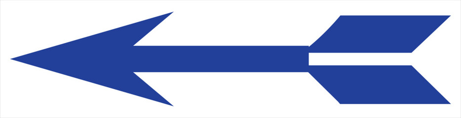 Straight long double vector arrow. Horizontal long straight arrow with two left and right pointers. Black width symbol isolated on white background