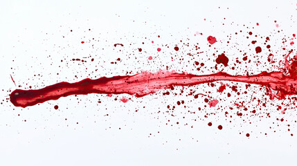 Blood Streaks Isolated on White Background, Dramatic Blood Spatter, High-Impact Streaks Design, Intense Red Streaks, Clean and Clear Blood Effects, Graphic Blood Illustration