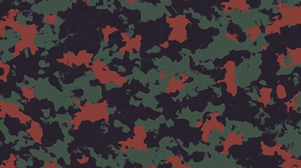 Stylish Camouflage Pattern in Green and Red Tones