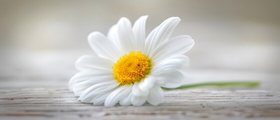 Obraz premium Side view of a chamomile flower, natural lighting