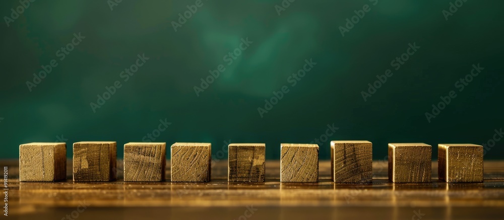 Poster a message about the golden rule displayed on wooden blocks against a green backdrop serving as a sym
