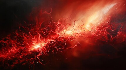 Obraz premium Abstract fiery red and orange nebula background.