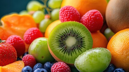 Close-up of genetically engineered fruit with unusual colors