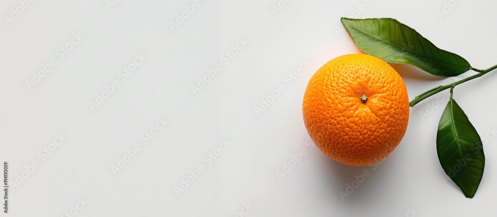 Poster a vivid picture of a mandarin orange on a pristine white backdrop ideal for editorial ads and educat