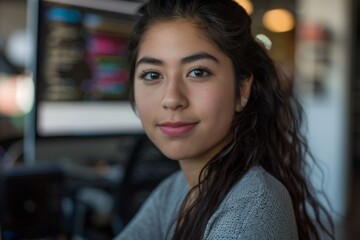 Portrait of a young female software engineer