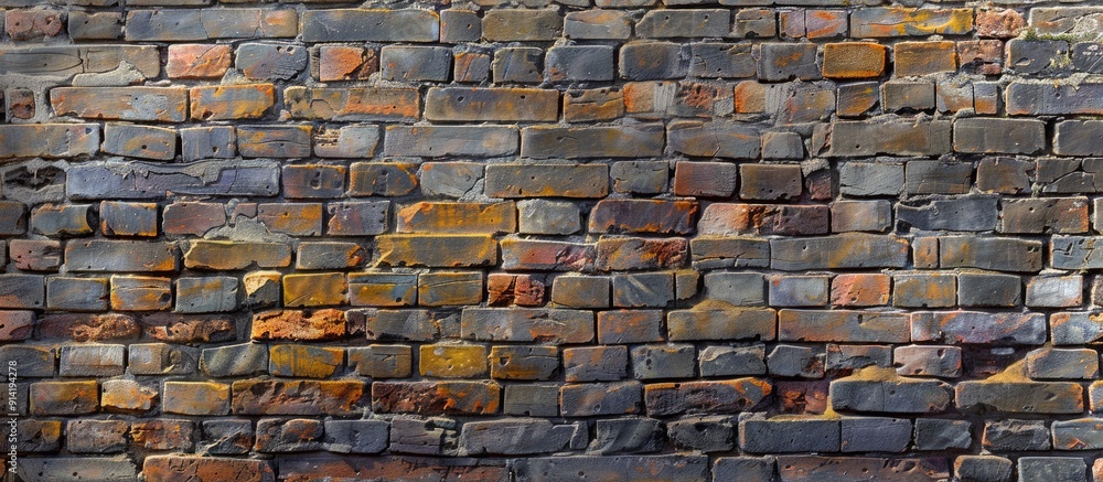 Poster brick wall with mix of old and new bricks ideal for design and presentations requiring a copy space 