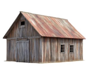 A barn isolated on white transparent background