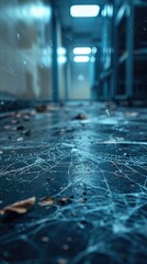 A vacant office with spider webs symbolizes a labor shortage and a lack of skilled staff. Concept Labor shortage, Skilled staff, Office vacancy, Spider webs, Symbolism