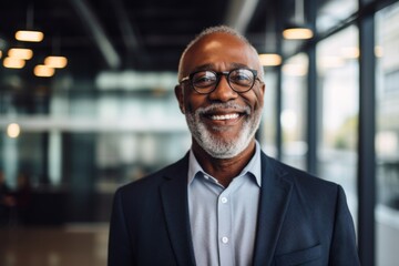 Fototapeta premium Portrait of a senior African American businessman in office