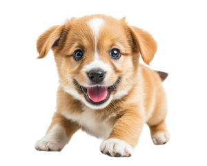 A puppy dog isolated on white transparent background