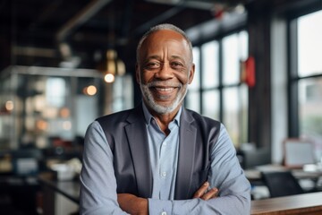 Fototapeta premium Portrait of a senior African American businessman in office