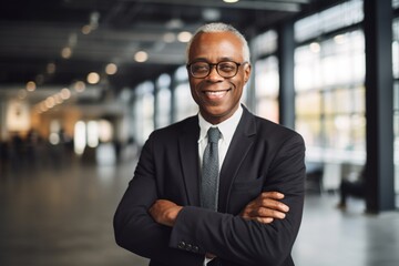 Fototapeta premium Portrait of a senior African American businessman in office