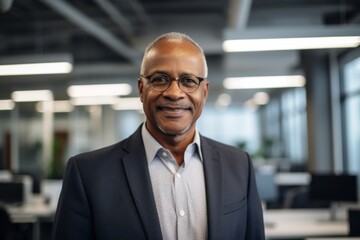 Fototapeta premium Portrait of a senior African American businessman in office