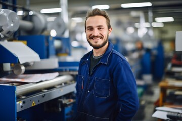 Portrait of a smiling worker in printing industry