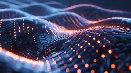 Abstract waves of light and color create a mesmerizing visual experience, showcasing digital patterns and futuristic designs.