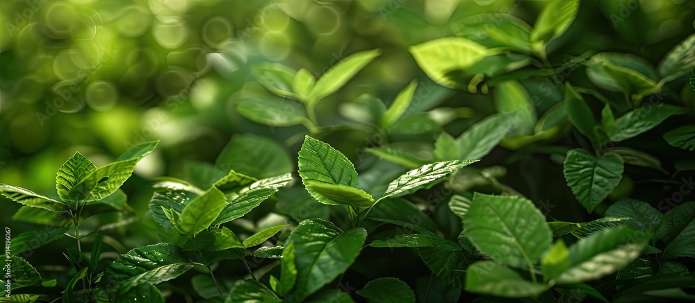 Canvas Prints lush green foliage in the beginning of summer with copy space image