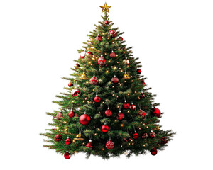 A Christmas tree isolated on white transparent background