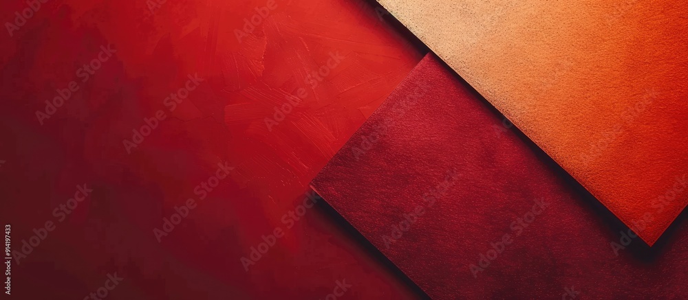 Canvas Prints Vintage red cardboard with a dark maroon background white and orange border creating a presentation template with a felt backdrop closeup for a copy space image