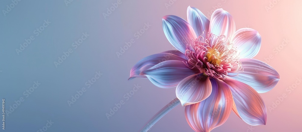 Poster abstract flower over a soft gradient background with ample copy space image