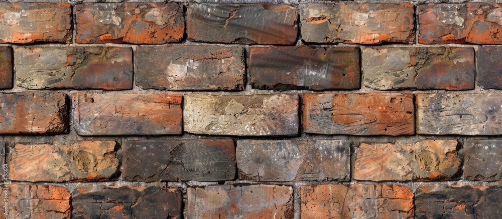 Poster a mix of aged and fresh bricks composing a backdrop for designs and presentations with copy space im