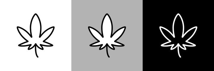 シンプルな線画の紅葉のベクターアイコン