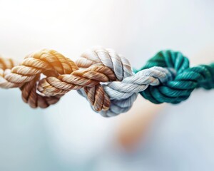 Strength in unity a team bound by ropes of partnership,