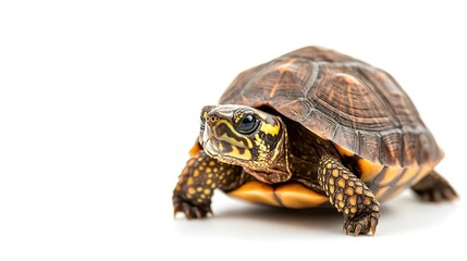 Obraz premium Cute Clean Eastern Box Turtle on a White Background