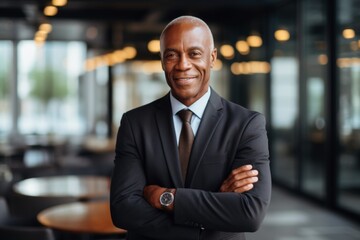 Fototapeta premium Portrait of a senior African American businessman in office