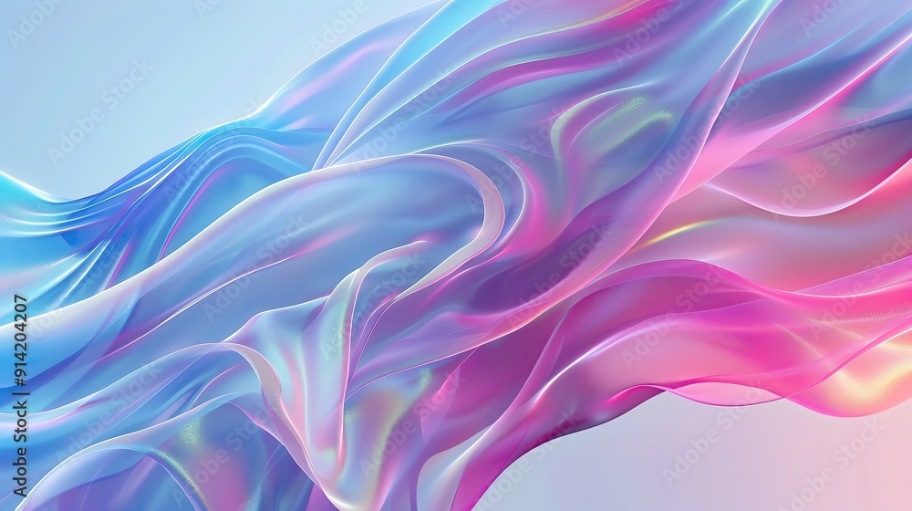 Poster vibrant abstract waves in blue and pink create a dynamic visual effect, perfect for backgrounds and 