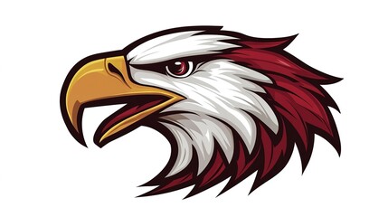 Obraz premium Eagle King Mascot Logo with a Bold Design on a White Background