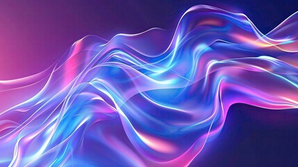 Naklejka premium A vibrant and fluid abstract background featuring flowing waves of color blending in shades of pink and blue, perfect for modern design.