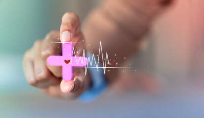 concept of health insurance, cardiologists, and medical concepts, security, safety, emergency...