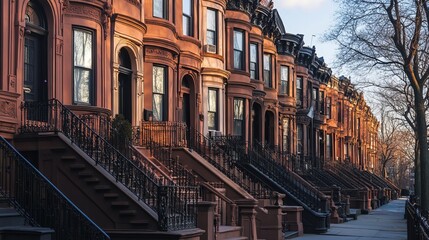A row of brownstones in Brooklyn