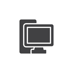 Computer monitor vector icon