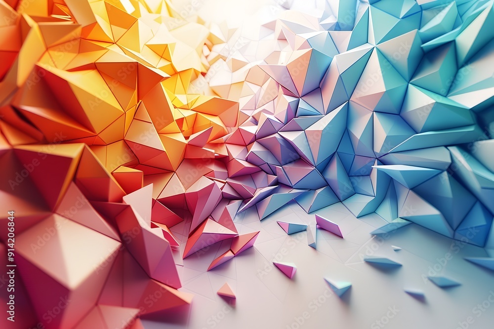 Poster abstract geometric background with triangles.