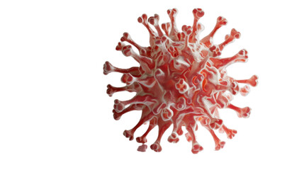 Obraz premium 3D model of a coronavirus virus on transparent background