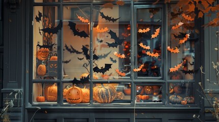 Eerie Halloween Window Decorations and Festive Vibes