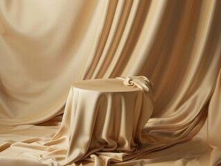 A beige sofa covered in soft fabric.