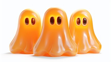 Halloween ghost icon on white background, png, AI generated for Ads