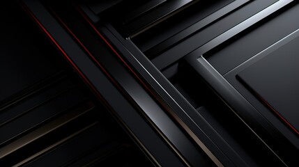 Obraz premium Abstract black and red geometric background with diagonal lines.