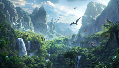 Fototapeta premium Dinosaur in the ancient world