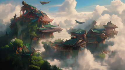 Enchanting Mountain Village in the Clouds